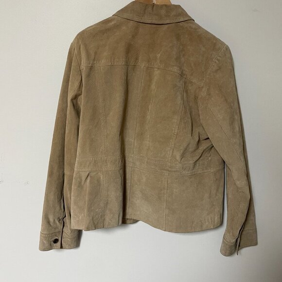 Style & Co light brownTan Suede Leather Jacket Women's Size‎ XL - Picture 5 of 11